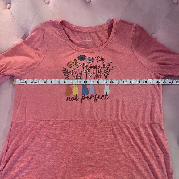 Cuddl Duds XL Peach Shirt So Soft! Be Real Not Perfect - Picture 3 of 11